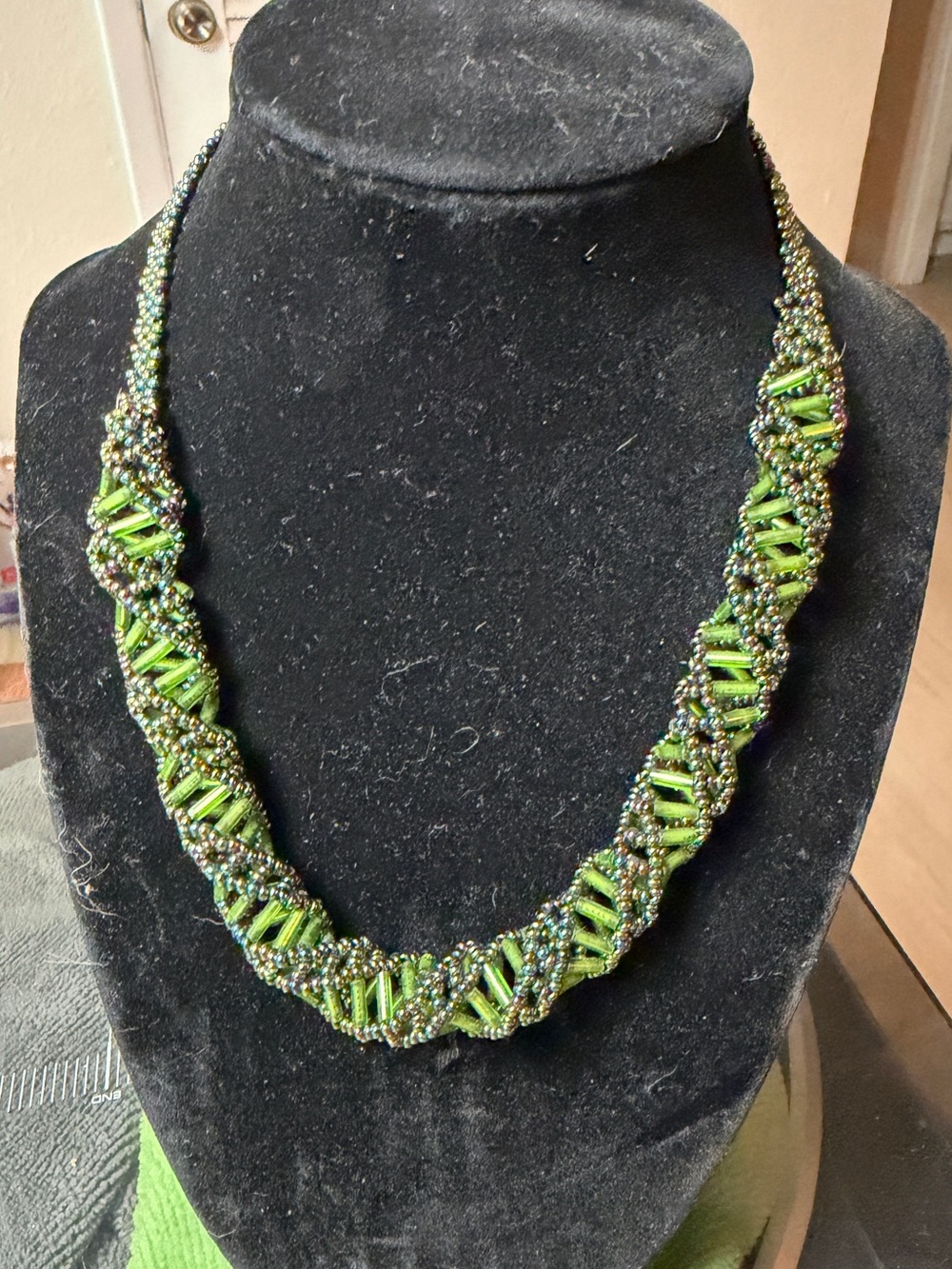 Green Seed Bead Necklace